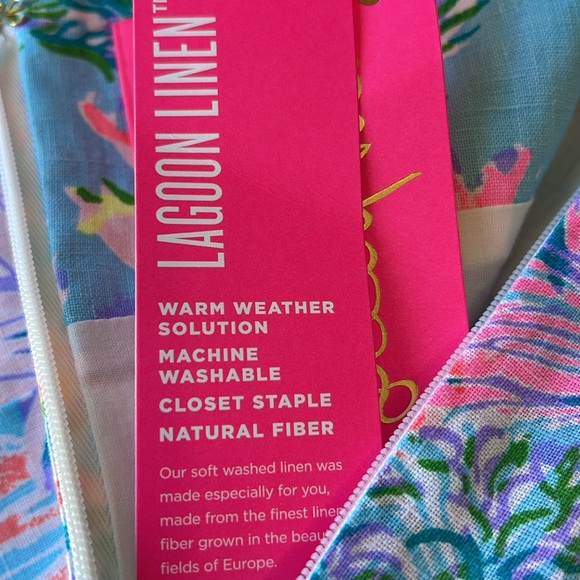 Lilly Pulitzer,’ Celestial blue cay to my heart’, MAURINA linen shift dress - Picture 9 of 12